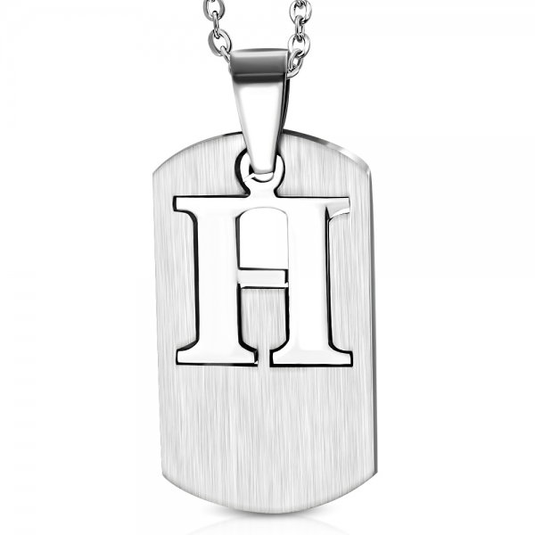 Pandant inox placuta identificare cu litera H [1]